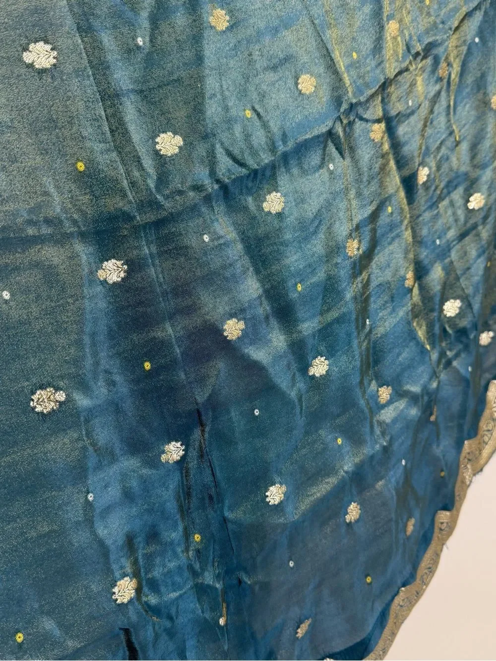 Embellished Teal Ethnic pants Set with Dupatta